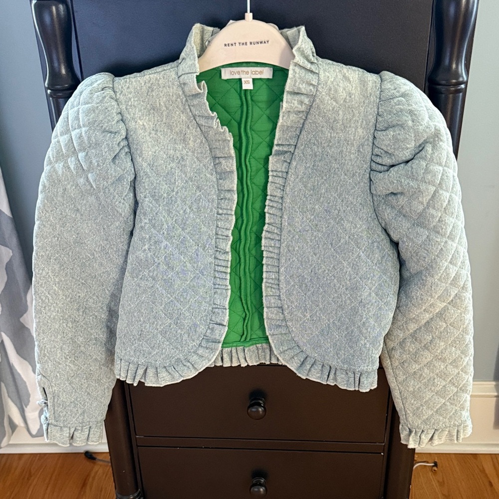 Love the Label Quilted Jacket in Light Blue